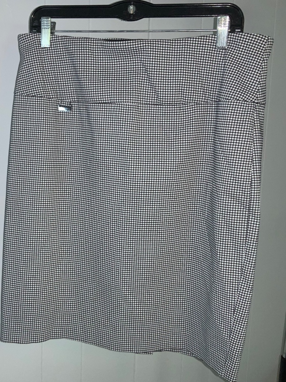 Peck & Peck checked pencil skirt Sz 10 back vent lined stretch career